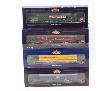 A Bachmann Intermodal bogie wagon and container load boxed group to include ECS No. 37-300B gift set, a Seaco No. 37-302B gif