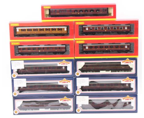 A Hornby and Bachmann 00 gauge boxed rolling stock and passenger stock group, 11 examples to include various Hornby LMS Stand