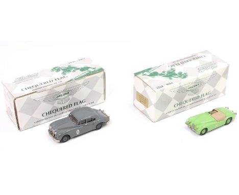 A Milestone Miniatures limited edition of 250 1/43 scale white metal race car group, both from the Chequered Flag series to i