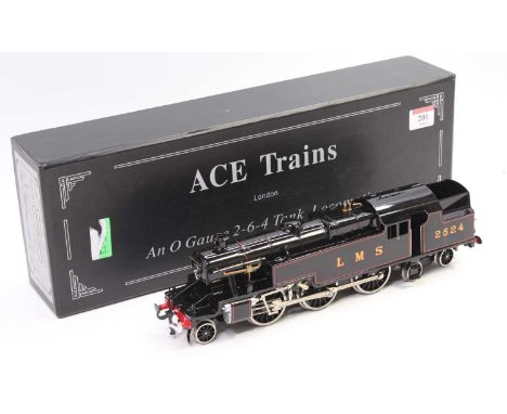 ACE Trains 2-6-4 LMS 2524, 3-cylinder tank loco black gloss lined red (NM-BNM) with instructions