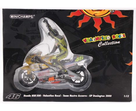 Minichamps Valentino Rossi Collection 1/12th scale Honda NSR500 Team Nastro Azzurro GP Donington 2000 as issued in its origin