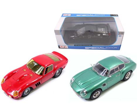 3 supercars including a Revell 1/12 scale unboxed Ferrari 250 GTO, slight damage with the exhaust tips broken off (but in the