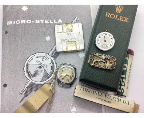 Rolex; A c.1940's Wristwatch Head, (no strap) the signed circular dial with Arabic numerals and seconds subsidiary dial (lack