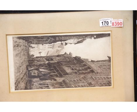 CECIL TATTON WINTER 1927 engraving of The Shambles York, 34 x 19 cm. P&amp;P Group 2 (£18+VAT for the first lot and £2+VAT fo