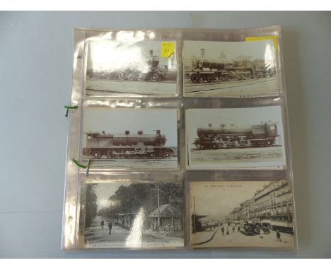 Collection of war post cards relating to trains and Railway