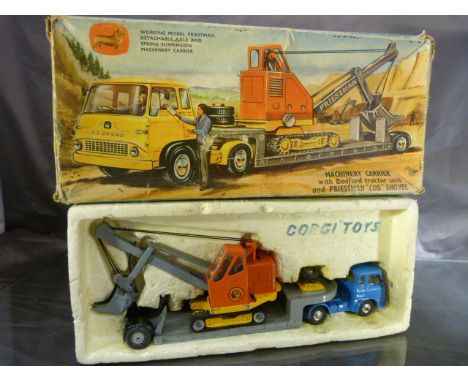 Corgi Major Machinery Carrier with Bedford tractor unit and Priestman 'cub' shovel in original packaging and box. 'Gift Set'.