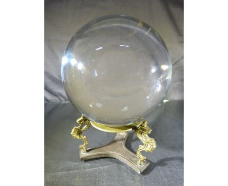 Early 20th Century fortune tellers crystal ball on Tripod stand