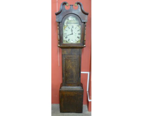 A 19th Century oak 30-hour longcase clock