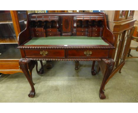 A Chippendale Revival mahogany writing desk