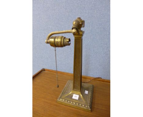 A brass anglepoise lamp