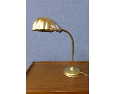 A brass anglepoise lamp