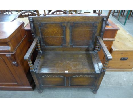 An oak monk's bench