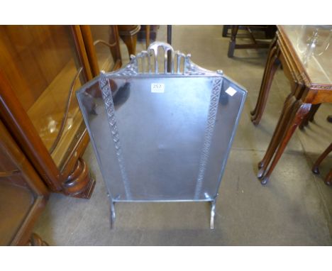 An Art Deco chrome firescreen
