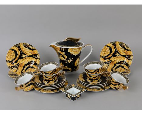 20-teiliges Konvolut bestehend aus 6 Gedecken aus der Serie "Vanity", Rosenthal &amp; Versace, 1990-erWeißporzellan mit polyc