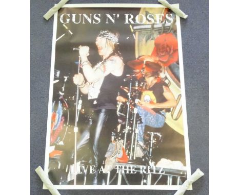 AXL ROSE - GUNS N ROSES - Commercial Poster 'Live at the Ritz' Axl Rose imagery - Large Portrait Format from 1980's - Printed