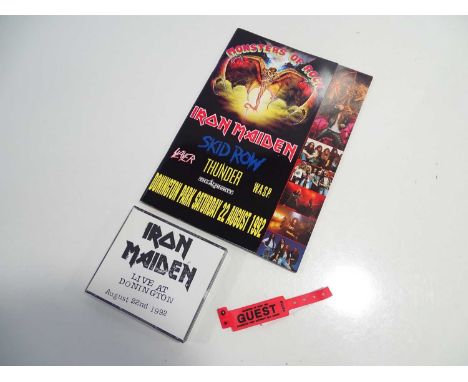 IRON MAIDEN - Monsters of Rock - live at Donington Park (1992) : a group of memorabilia items comprising a programme for the 