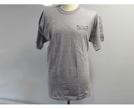 ROBIN HOOD - Film / Production Crew Issued Clothing: - A grey, 'L' short sleeved (location department) t-shirt; cream 'L' lon