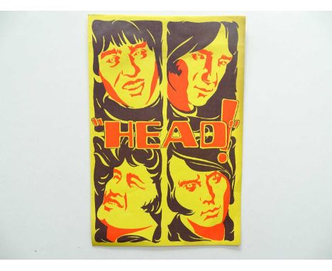 THE MONKEES: HEAD! (1968) - FILM SYNOPSIS LEAFLET - A rare piece of music/film memorabilia - Good/Some staining