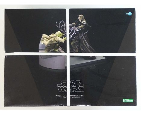 A KOTOBUKIYA ARTFX  1:7 scale Yoda vs. Emperor Palpetine vinyl model kit - still sealed as new