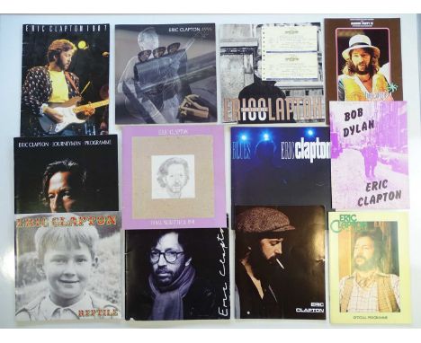 A large quantity of ERIC CLAPTON and BOB DYLAN  concert tour programmes as lotted (14)