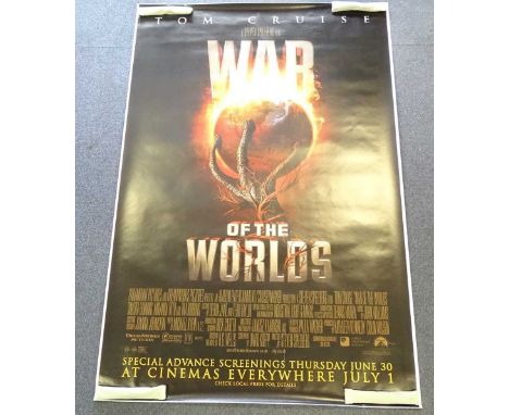 A quantity of large format movie posters comprising: WAR OF THE WORLDS (Tom Cruise); PEARL HARBOUR; MUSCLE BEACH PARTY; THE W