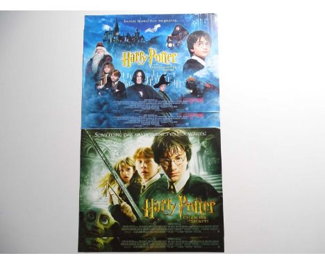 HARRY POTTER AND THE PHILOSOPHER'S STONE (2001) - UK LOBBY CARD SET - Flat as Issued together with 4 x over sized lobby cards