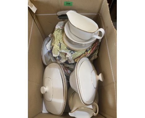 A box of Royal Worcester Gold Concord dinnerware