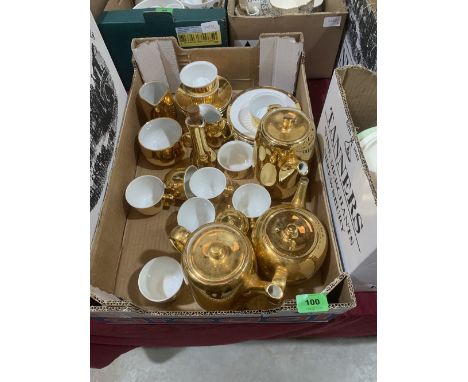 A box of Royal Worcester gilded crockery
