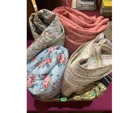 Four quilts and other textiles