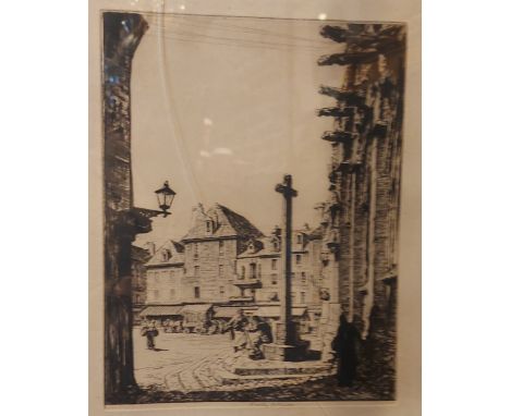 Alfred Charles Stanley ANDERSON, Place St. Gervais, Falaise, signed in pencil, sixty five proofs,  etching, 28cms x 21.5cms