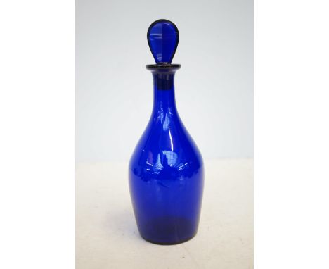 Victorian Bristol blue large decanter Height 25 cm 