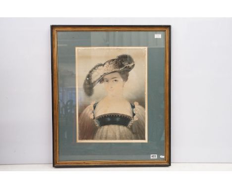 After Maile, portrait of a lady wearing a bonnet, published by Ackermans, 55 x 40cm, framed and glazed 