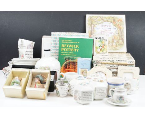Beatrix Potter large selection of collectables including two Beswick hand painted collectors plate and catalogue, Bradford ex
