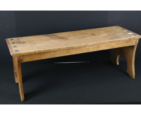 Rustic pine bench, 39cm high x 104.5cm wide x 35cm deep 