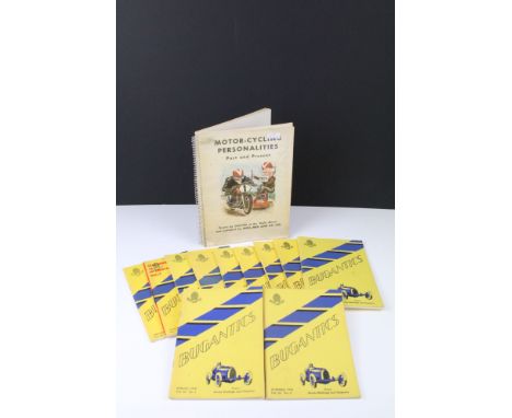 Motor cycling and motor racing interest - Book ‘ Motor-cycling personalities past and present ‘ dated 1957 containing many co