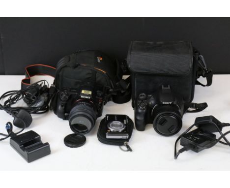 Sony Alpha A37 camera together with a 18-55mm F/3.5-5.6, a Sony Cybershot DSC-HX400V and a Panasonic Lumix DMC-F510 (3)