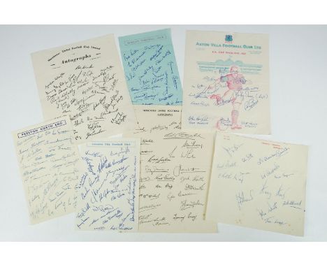 Football Autographs - Late 1950s Barnsley Football Club signed sheet containing 12 x players autographs plus 6 x headed club 