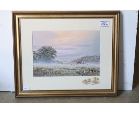 Allan Morgan, Winter Sun, Pershore, oil on board, label verso for Wold Galleries, with title and artist's details, 18.5 x 27c