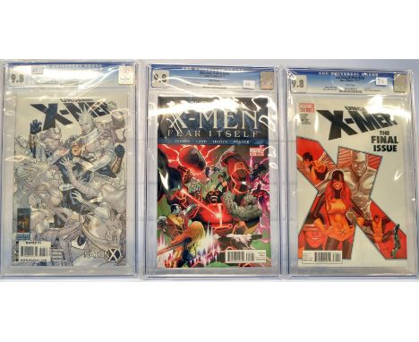 Graded Comic Books comprising a trio of issues to include; 1) Uncanny X -men #518 - Marvel Comics 2/10 - Matt Fraction Story 