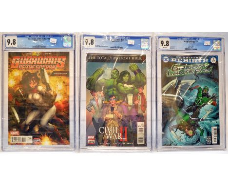 Graded Comic Books comprising a trio of issues to include; 1) Guardians of the Galaxy #6 - Marvel Comics 5/16 - Brian Michael
