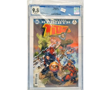 Graded Comic Book comprising Titans #1 - D.C.Comics 9/16 - Dan Abnett story. Brett Brooth &amp; Norm Rapmund cover &amp; Art.