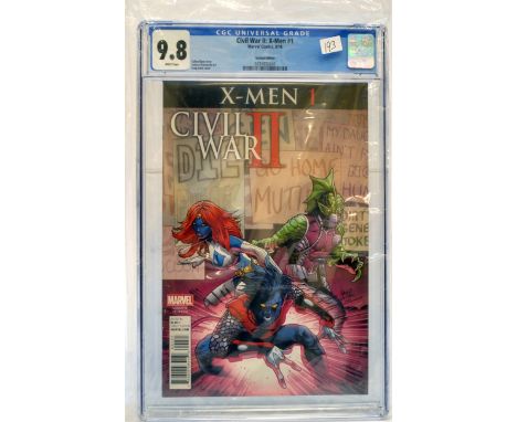 Graded Comic Book comprising  Civil War II: X-Men #1 - Marvel Comics 8/16 - Cullen Bunn story-Andrea Broccardo art - Greg Lan