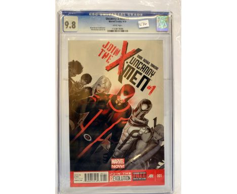 Graded Comic Book comprising Uncanny X-Men #1 - Marvel Comics 4/13 - Brian Michael Bendis story. Chris Bachalo cover &amp; ar