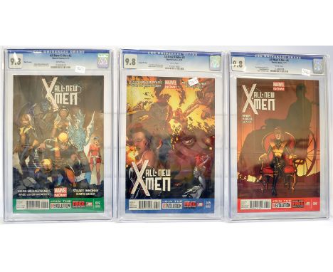 Graded Comic Books comprising a trio of issues to include; 1) All-New X-Men #6 - Marvel Comics - 3/13 - Brian Michael Bendis 