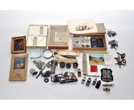A collective group of vintage ephemera and interesting bygones comprising items relating to several themes dating mostly from