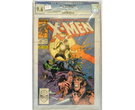Graded Comic Book comprising Uncanny X-Men #249 - Marvel Comics 10/89 - Chris Claremont Story - Marc Silvestri &amp; Dan Gree