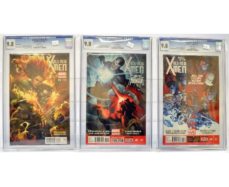 Graded Comic Books comprising a trio of issues to include; 1) All-New X-Men #12 - Marvel Comics 8/13 - Variant Edition - Bria