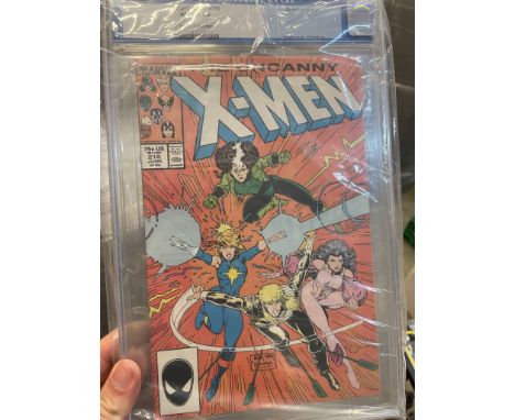 Graded Comic Book comprising Uncanny X-Men #218 - Marvel Comics 6/87 - Adams Cover - Silvestri Art - CGC Grade NM/MT 9.8 - Of