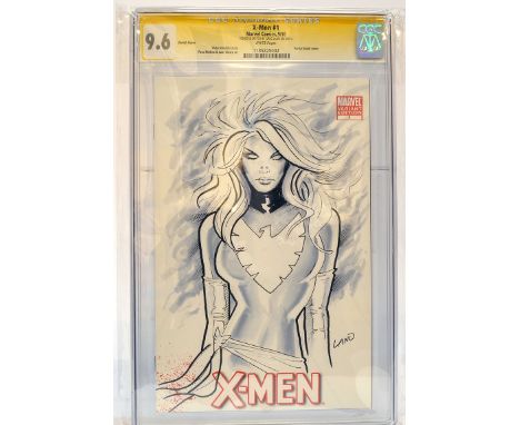 Graded Comic Book comprising X-Men #1 Sketch Cover - Marvel Comics 9/10 - Name, Sketch &amp; '2012'  Written On Front &amp; B