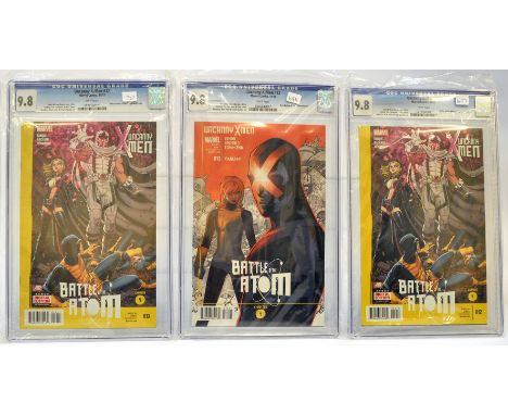 Graded Comic Books comprising a trio of issues to include; 1) Uncanny X-Men #12 - Marvel Comics 11/13 - Brian Michael Bendis 